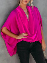 Solid Color Batwing Sleeves Blouse Top